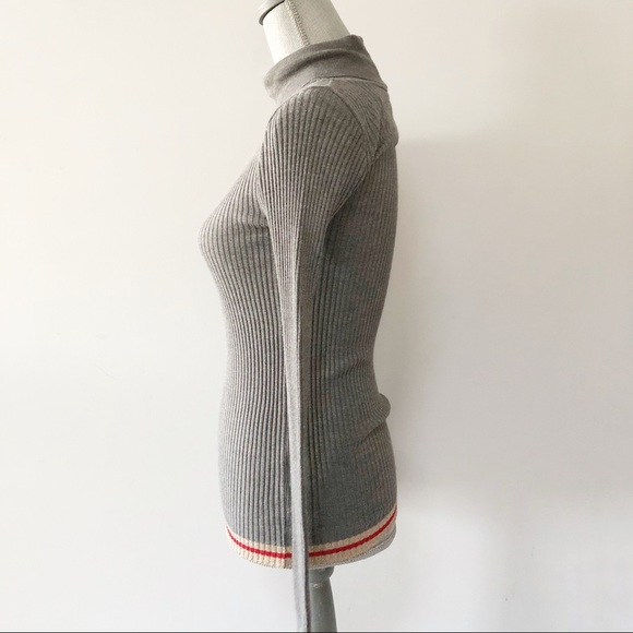 Anthropologie Indi and Cold ribbed turtleneck grey colour - Picture 2 of 5